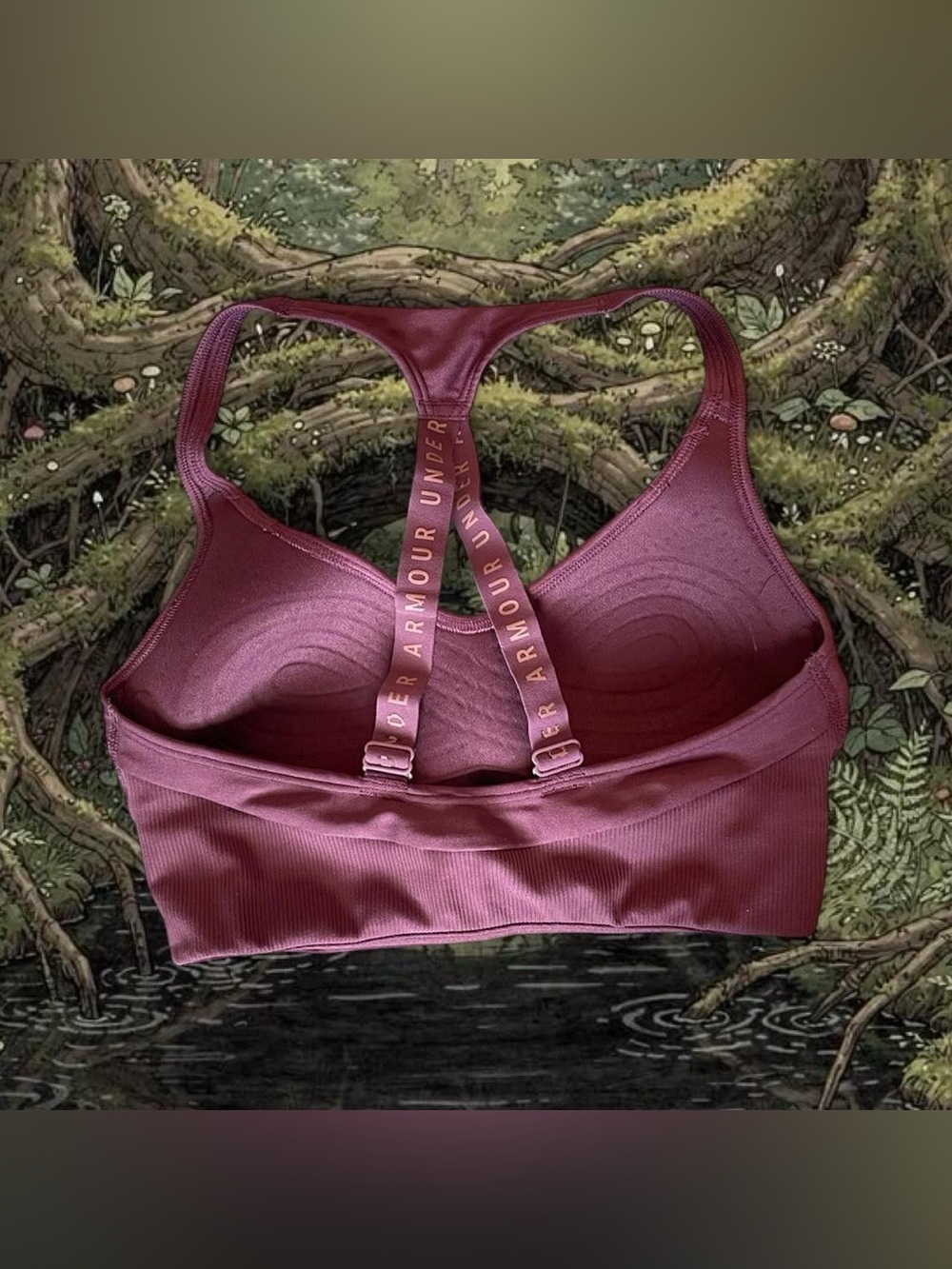 Under Armour Maroon Racerback Adjustable-Strap Sports Bra Size Small